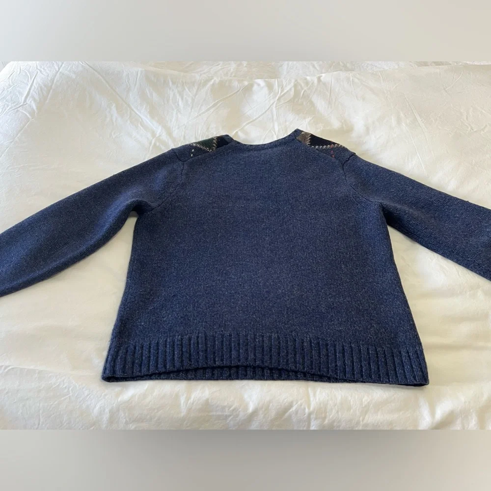 Brooks Brothers | Mens Large | Multicolor Argyle Merino Wool Cable Knit SWEATER - Picture 9 of 10